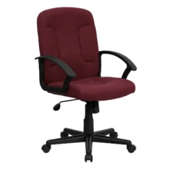 Emma And Oliver Mid-Back Fabric Executive Swivel Office Chair With Nylon Arms -Emma And Oliver GUEST 4ba88b91 55a7 40d0 8833 e67be9165046