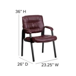 Emma And Oliver LeatherSoft Executive Reception Chair With Powder Coated Frame -Emma And Oliver GUEST 4c13a13e 9c05 459d 8707 e4534da30c99