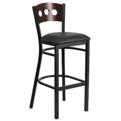 Emma And Oliver Black Decorative 3 Circle Back Metal Restaurant Dining Barstool -Emma And Oliver GUEST 4c7617fe 234b 42ef a447 f646d25a4545