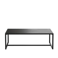 Emma And Oliver All-Weather Commercial Grade Indoor/Outdoor Steel Patio Coffee Table In Black -Emma And Oliver GUEST 4c96c646 01f4 4bd8 a376 e6d239ac2ed3