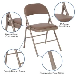 Emma And Oliver 2 Pack Home & Office Portable Vinyl Folding Metal Event Chair -Emma And Oliver GUEST 4cbfb5d4 7913 4b3a 927a 009a74e1be46