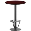 Emma And Oliver 30" Round Laminate Bar Table With 18" Round Foot Ring Base