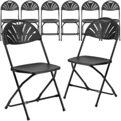 Emma And Oliver 8 Pack. 650 Lb. Capacity Plastic Fan Back Folding Chair -Emma And Oliver GUEST 4cfbdae5 9ed3 43e5 9243 567c0eff5127