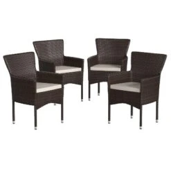 Emma And Oliver Set Of 4 Modern Wicker Patio Chairs With Removable Cushions For Indoor And Outdoor Use 22 Emma And Oliver Set Of 4 Modern Wicker Patio Chairs With Removable Cushions For Indoor And Outdoor Use -Emma And Oliver GUEST 4e215c0c d26d 4b35 a040 e0751ebf39bc