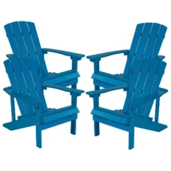 Emma And Oliver 4 Pack Outdoor All-Weather Poly Resin Wood Adirondack Chairs -Emma And Oliver GUEST 4ef7bb2b 4d0e 4d45 ba38 43d14d41080b