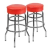 Emma And Oliver 2 Pack Double Ring Chrome Barstool