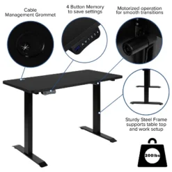 Emma And Oliver Electric Height Adjustable Standing Desk - 48" Wide X 24" Deep -Emma And Oliver GUEST 4f833b3f 0047 4e36 b877 2d8616e35d01