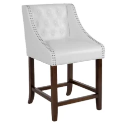 Emma And Oliver 24"H Transitional Tufted Walnut Counter Stool 22 Emma And Oliver 24"H Transitional Tufted Walnut Counter Stool -Emma And Oliver GUEST 4faa8cb0 e0c2 46ca 9ed9 b9296e77bc30