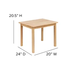 Emma And Oliver Kids 3 Piece Solid Hardwood Table And Chair Set For Playroom, Kitchen -Emma And Oliver GUEST 4fd57af1 acbd 4414 9754 5beb9cfdd5c0