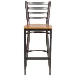 Emma And Oliver 2 Pack Clear Coated Ladder Back Metal Restaurant Barstool -Emma And Oliver GUEST 4fd73a6b feed 439b aac6 1a40346e60a2