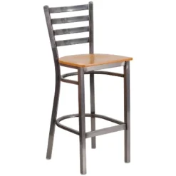 Emma And Oliver 2 Pack Clear Coated Ladder Back Metal Restaurant Barstool -Emma And Oliver GUEST 50419783 e09e 4f0f babe 4a604800bbc3