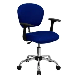 Emma And Oliver Mid-Back Mesh Padded Swivel Task Office Chair With Chrome Base And Arms -Emma And Oliver GUEST 506129ae 703a 4de7 b2ee 1a5c1d8cea24