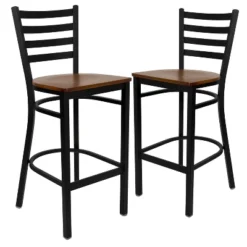 Emma And Oliver 2 Pack Ladder Back Metal Restaurant Barstool -Emma And Oliver GUEST 5121858e 8b36 48a9 910b e802d93ec117
