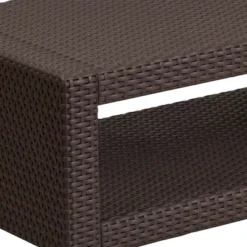 Emma And Oliver Chocolate Brown Faux Rattan Coffee Table -Emma And Oliver GUEST 515f38b6 324e 4962 a9b2 b09aff0a28e6