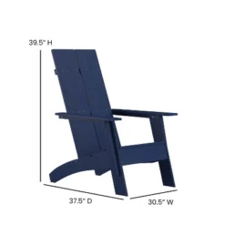 Emma And Oliver Indoor/Outdoor Modern 2-Slat Adirondack Style Chair And Footrest -Emma And Oliver GUEST 516f3c21 6110 49d7 8fb6 afaf6fb536ae 1