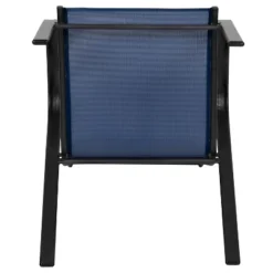 Emma And Oliver 5 Pack Navy Outdoor Stack Chair With Flex Comfort Material - Patio Stack Chair -Emma And Oliver GUEST 51bcd3a7 0d33 493a b4d5 32a7510953b8