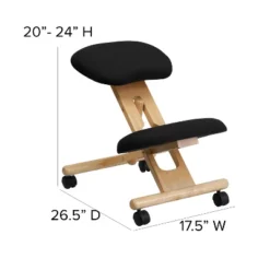 Emma And Oliver Mobile Wooden Ergonomic Kneeling Office Chair In Black Fabric -Emma And Oliver GUEST 51caa90b c75b 41e8 9c50 a7ea1dab006a