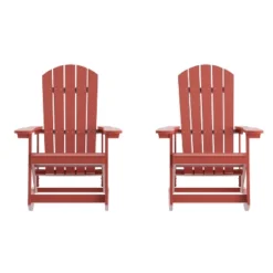 Emma And Oliver Set Of 2 Marcy Classic All-Weather Poly Resin Rocking Adirondack Chairs With Stainless Steel Hardware For Year Round Use -Emma And Oliver GUEST 51de4852 8094 4721 a5b5 fed855751ba7