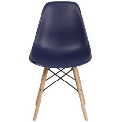 Emma And Oliver Plastic Accent Dining Chair With Wooden Legs -Emma And Oliver GUEST 51f8b1a4 46bc 440a bd0f a8d6d0001d33