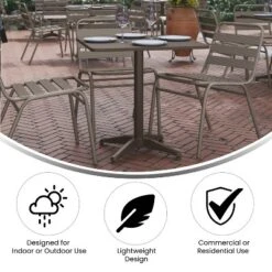 Emma And Oliver 27.5'' Square Aluminum Indoor-Outdoor Table Set With 4 Slat Back Chairs -Emma And Oliver GUEST 51fa6eee e6e6 40c9 a7c7 8f8630564c56