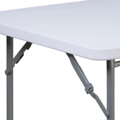 Emma And Oliver 2.81-Foot Square Granite White Plastic Folding Table - Card Table/Game Table -Emma And Oliver GUEST 5229357a 798c 47d8 8837 8789c14116e8
