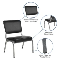 Emma And Oliver 1000 Lb. Antimicrobial Bariatric Open Back Chair -Emma And Oliver GUEST 52b759ba 2521 479d a207 c5262e6dec3a