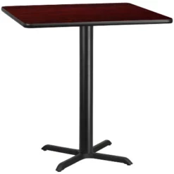 Emma And Oliver 42" Square Laminate Table Top With 33"x33" Bar Height Table Base -Emma And Oliver GUEST 52c97549 c282 4222 a24d f8e997a1f3ff