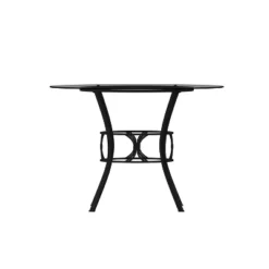 Emma And Oliver 42'' Round Glass Dining Table With Black Metal Frame 18 Emma And Oliver 42'' Round Glass Dining Table With Black Metal Frame -Emma And Oliver GUEST 52de676c 7404 408e a93d 0f89829ba20c