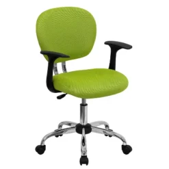 Emma And Oliver Mid-Back Mesh Padded Swivel Task Office Chair With Chrome Base And Arms -Emma And Oliver GUEST 531d7361 edcf 484b bf74 a9783bc2e069