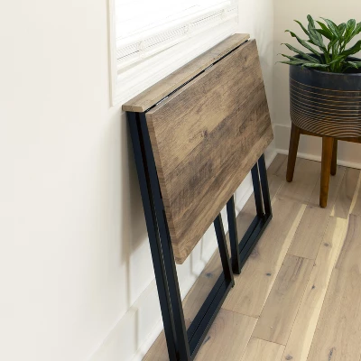 Emma And Oliver Small 36" Rustic Natural Home Office Folding Computer Desk - Laptop Desk 9 Emma And Oliver Small 36" Rustic Natural Home Office Folding Computer Desk - Laptop Desk - Image 9