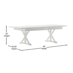 Emma And Oliver 8' X 40" Rectangular Solid Pine Folding Farm Table With Crisscross Legs -Emma And Oliver GUEST 53e41c22 9fdf 4893 afe4 7c577d1fdfe9