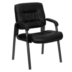 Emma And Oliver LeatherSoft Executive Reception Chair With Powder Coated Frame -Emma And Oliver GUEST 550d7811 2e0c 431c 993c 416e0e423138