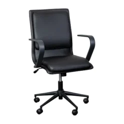 Emma And Oliver Modern Upholstered Mid-Back Home Office Chair With Arms And 5 Star Base -Emma And Oliver GUEST 55174d8a 24c9 4557 8bfc 9c2d1f3b7f48