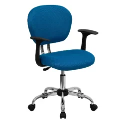 Emma And Oliver Mid-Back Mesh Padded Swivel Task Office Chair With Chrome Base And Arms -Emma And Oliver GUEST 56795326 de99 4e68 986e 01c1ab6e7e5d