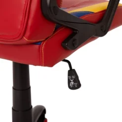 Emma And Oliver Faux Leather Ergonomic Designer Back Gamer Chair With Diamond Stitch, Lumbar Support & Padded Arms In Red, Blue & Yellow -Emma And Oliver GUEST 57a6636a ebf7 4fbf a12a 97527e559de7