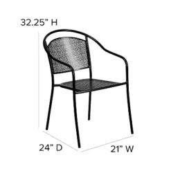 Emma And Oliver Commercial Grade 5 Pack Indoor-Outdoor Steel Patio Arm Chair With Round Back -Emma And Oliver GUEST 57c5c83a 06d7 4385 b542 6383675633b5