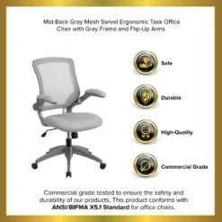 Emma And Oliver Mid-Back Gray Mesh Swivel Ergonomic Task Office Chair With Gray Frame 19 Emma And Oliver Mid-Back Gray Mesh Swivel Ergonomic Task Office Chair With Gray Frame -Emma And Oliver GUEST 57f705ce 3641 4d2d a0ea 97996b4f5481