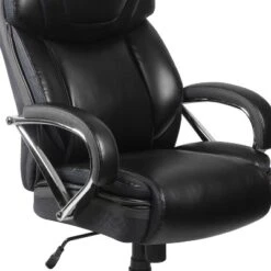Emma And Oliver 500 Lb. Big & Tall Black LeatherSoft Ergonomic Office Chair With Extra Wide Seat -Emma And Oliver GUEST 5811cc78 ccc5 47bf b95d 06894a412b76