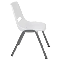 Emma And Oliver White Ergonomic Shell Student Stack Chair - Classroom Chair / Office Guest Chair -Emma And Oliver GUEST 585efc3d f773 4940 8dc5 b2cbab7155ca