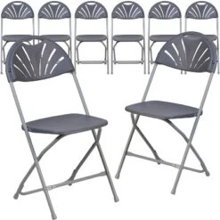 Emma And Oliver 8 Pack. 650 Lb. Capacity Plastic Fan Back Folding Chair -Emma And Oliver GUEST 58c42481 3167 4501 8d53 b6a76ac40dcc