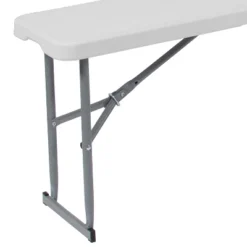 Emma And Oliver 10.25"Wx71"L Portable Bi-Fold Granite White Plastic Bench -Emma And Oliver GUEST 58ef0b72 1156 4bf0 823b 20e2221a883e