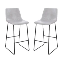 Emma And Oliver Set Of 2 Kitchen Bar Height Stool - 30 Inch LeatherSoft Barstool -Emma And Oliver GUEST 59344df8 0ecb 44a0 8959 fe4d87053379