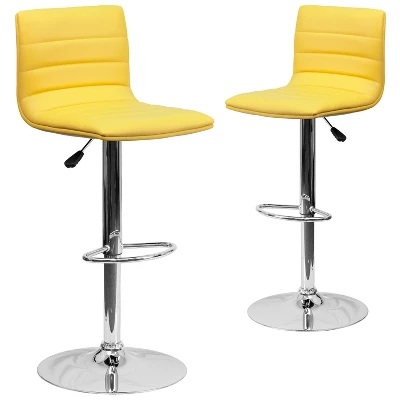 Emma And Oliver Modern Vinyl Adjustable Height Barstool With Horizontal Stitch Back, Set Of 2 20 Emma And Oliver Modern Vinyl Adjustable Height Barstool With Horizontal Stitch Back, Set Of 2 - Image 20