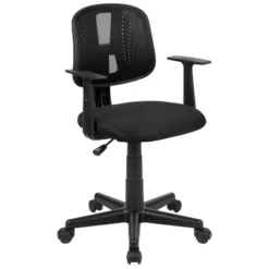 Emma And Oliver Pivot Back Mesh Swivel Task Office Chair With Arms -Emma And Oliver GUEST 5a450ba8 2173 4c6d 8783 d958c32acbe1