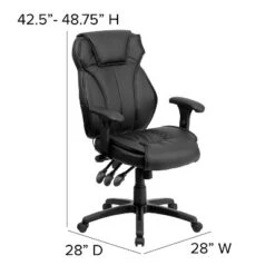 Emma And Oliver High Back Black LeatherSoft Multifunction Ergonomic Office Chair, Lumbar Knob -Emma And Oliver GUEST 5a6b19e8 aa64 4f6d b917 bd718e844e3b