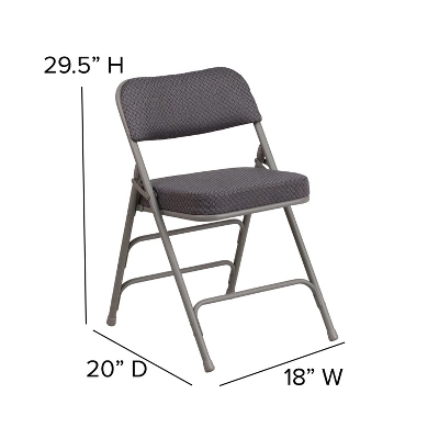 Emma And Oliver 4 Pack Premium Curved Triple Braced & Hinged Fabric Upholstered Metal Folding Chair 4 Emma And Oliver 4 Pack Premium Curved Triple Braced & Hinged Fabric Upholstered Metal Folding Chair - Image 4