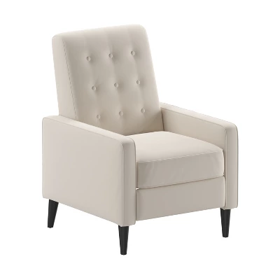 Emma And Oliver Jules Mid-Century Modern Button Tufted Upholstered Easy Pushback Recliner With Wooden Legs 15 Emma And Oliver Jules Mid-Century Modern Button Tufted Upholstered Easy Pushback Recliner With Wooden Legs - Image 15