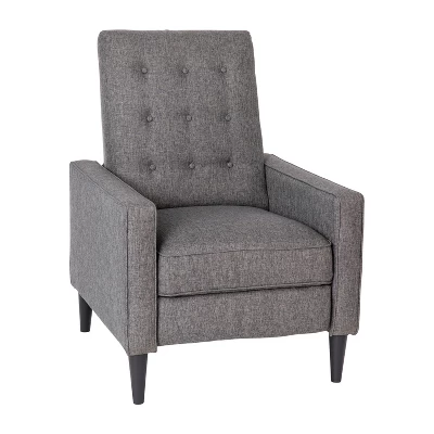 Emma And Oliver Jules Mid-Century Modern Button Tufted Upholstered Easy Pushback Recliner With Wooden Legs 13 Emma And Oliver Jules Mid-Century Modern Button Tufted Upholstered Easy Pushback Recliner With Wooden Legs - Image 13