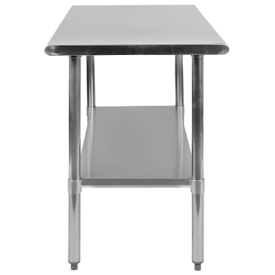 Emma And Oliver Stainless Steel 18 Gauge Prep And Work Table With Undershelf 5 Emma And Oliver Stainless Steel 18 Gauge Prep And Work Table With Undershelf - Image 5