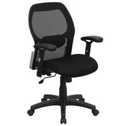 Emma And Oliver Mid-Back Super Mesh Executive Swivel Office Chair With Adjustable Arms -Emma And Oliver GUEST 5cc66130 892a 4a88 a9b8 51e2061e6a87